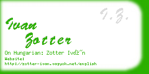 ivan zotter business card